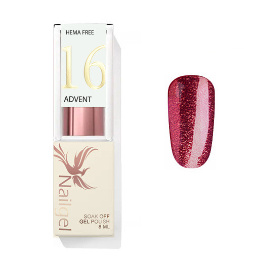 Advent  16 - gél lakk 8 ml - csillámos sötét rosegold -