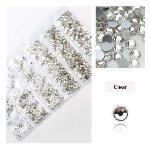 Set of 1680 crystal rhinestones in 6 sizes P01 -Clear