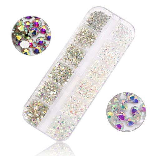 Set of 1440 crystal rhinestones, 2 colours, 6 sizes S7