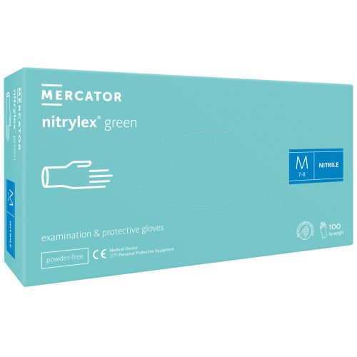 Nitrylex green nitril púdermentes mentazöld vizsgálókesztyű S