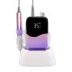 Professional 35,000 speed wireless nail grinder, carbon brushed, with LCD display, purple-pink