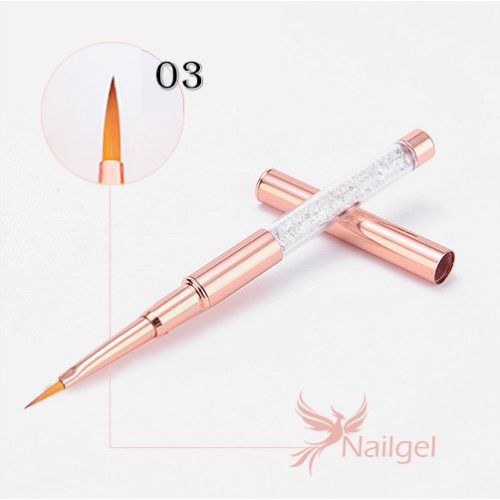 Premium paint brush, rosegold, decorated with crystals